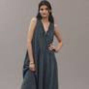 by Anthro tent high low Midi denim